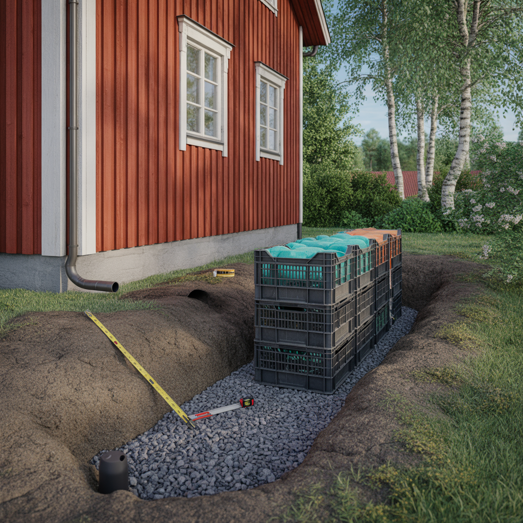 dagvattenkassett i tradgard dimensionering och kostnad