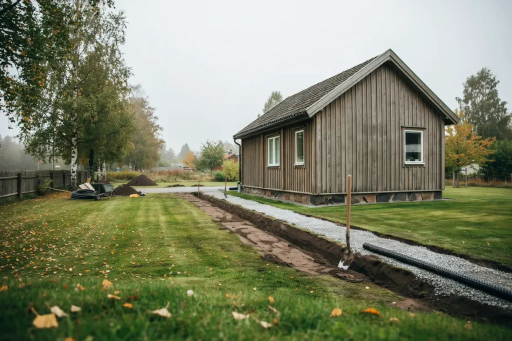 september p tomten f rbered marken f r h stregn med smart diken fall och avvattning